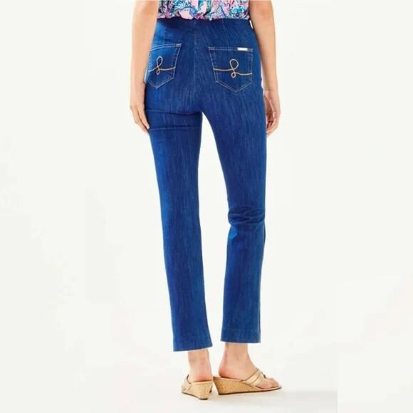 Lilly Pulitzer Womens Blue Ocean Cay High Rise Ankle Jeans US 6 - Picture 1 of 8